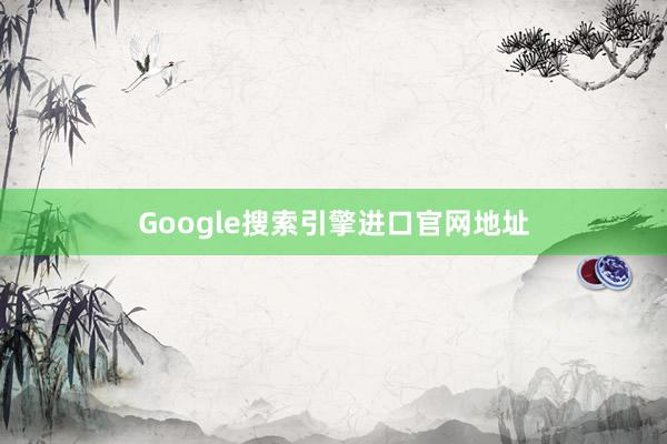 Google搜索引擎进口官网地址
